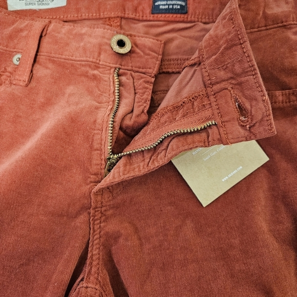 AG Adriano Goldschmied Pants Womens‎ Size 28R Orange Corduroy Skinny New - Picture 9 of 13